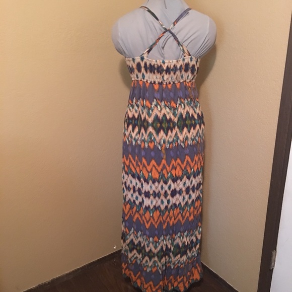 Mossimo Ikat Print Maxi Dress M - Picture 4 of 6